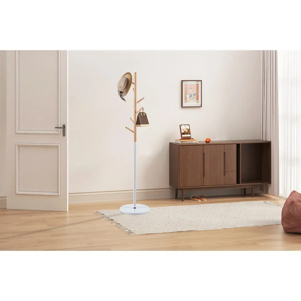 Staande kapstok Viola - &Oslash;37 x 172 cm - Beukenhout / Metaal