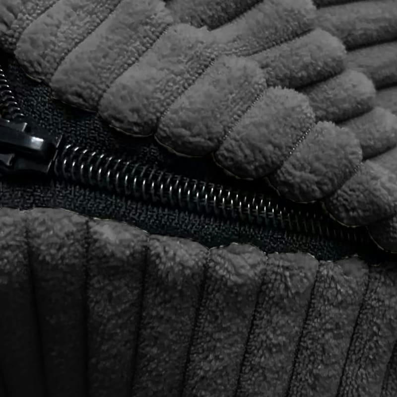 - Pouf Velours Côtelé Gris foncé 180 x 140 cm