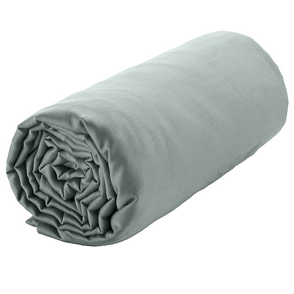 Drap housse 160x200   30 cm Satin de Coton Celadon