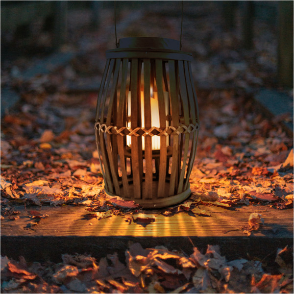 Lampion Wiklinowy Dekoracyjna 39Cm Drewniany Ze Świecznikiem