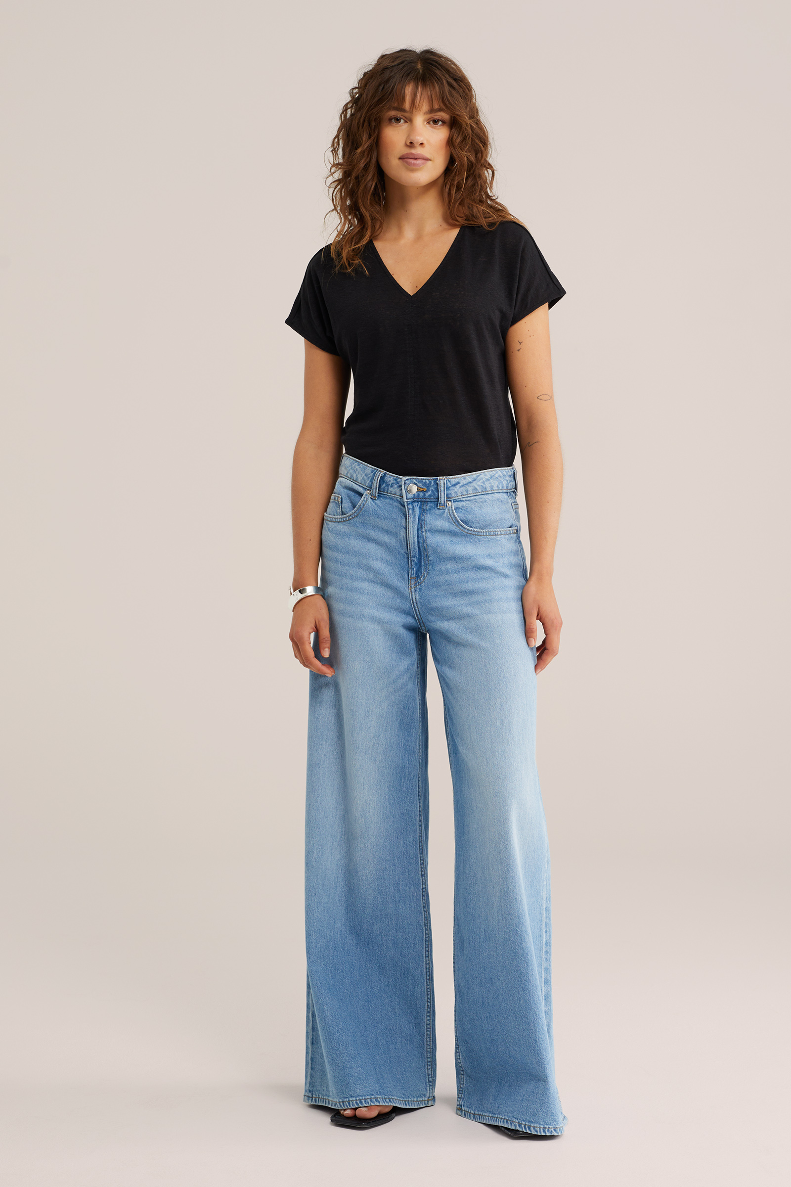 Dames jersey T-shirt van linnen