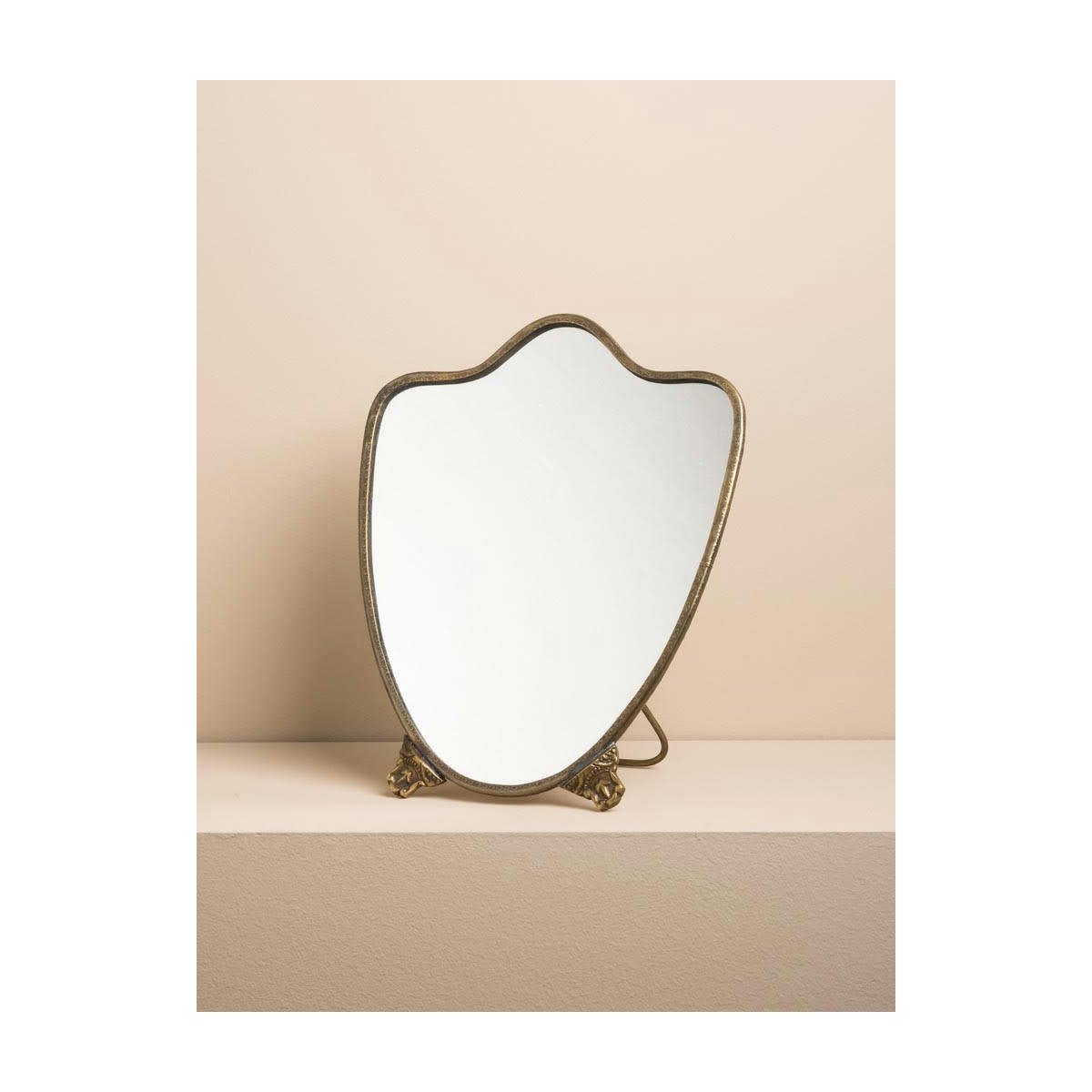 - Miroir à poser victorien festonné métal doré 22x3x18cm