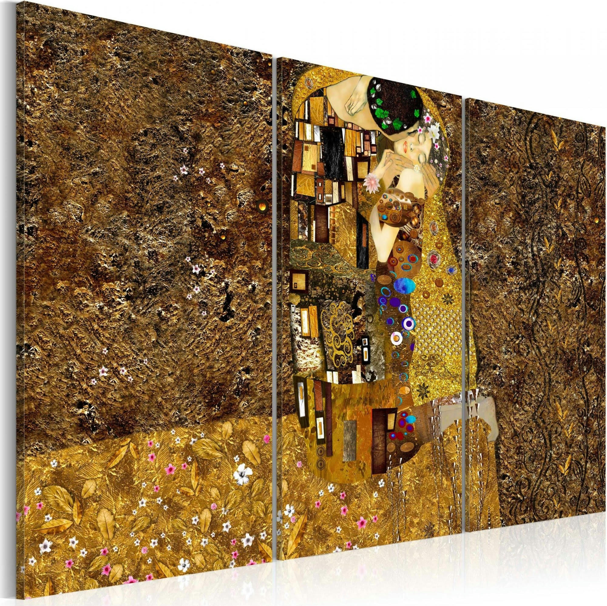 - Tableau klimt inspiration baiser 120 x 80 cm