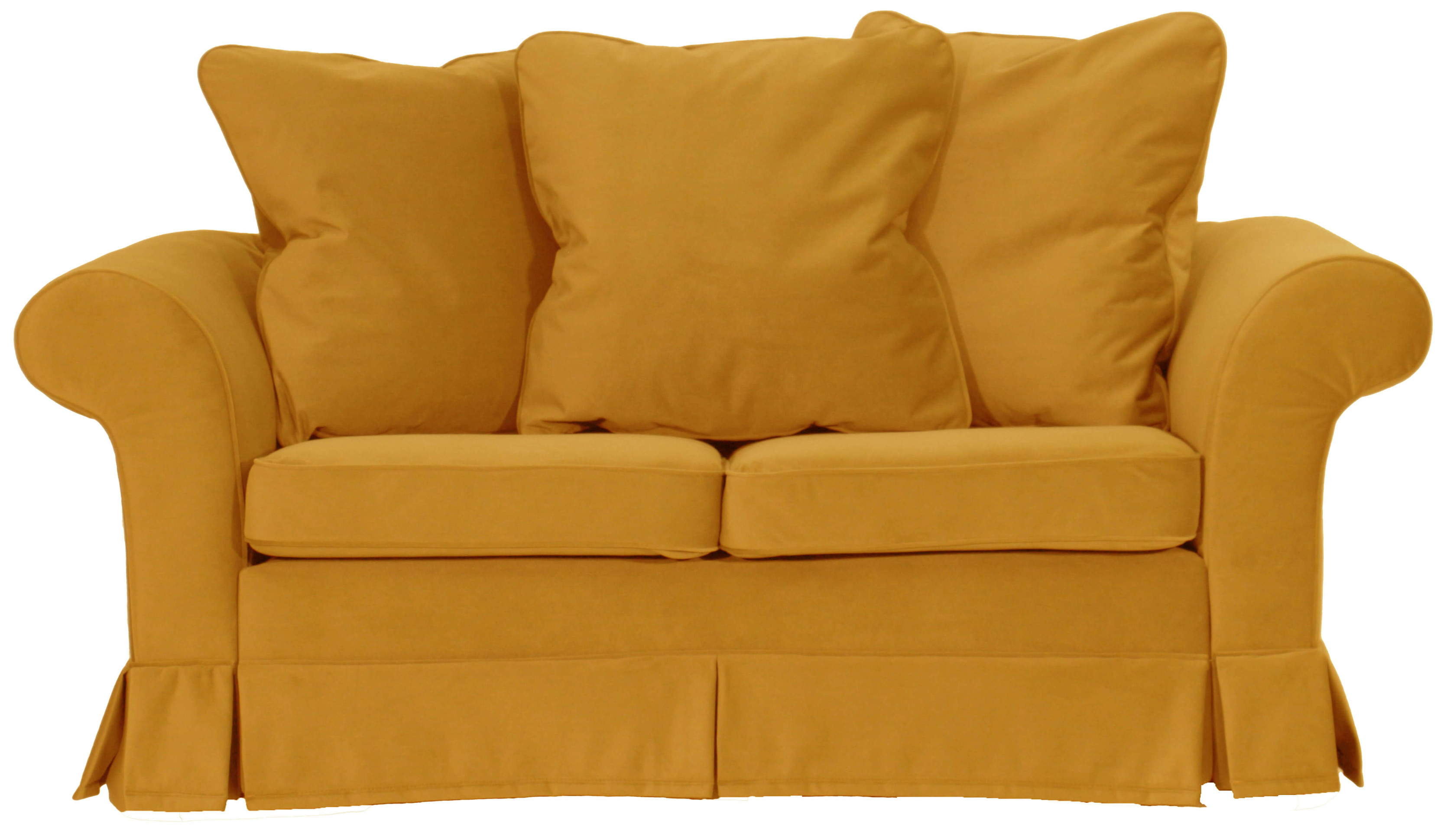 ESTELLA 140 - żółta sofa dwuosobowa z funkcją spania