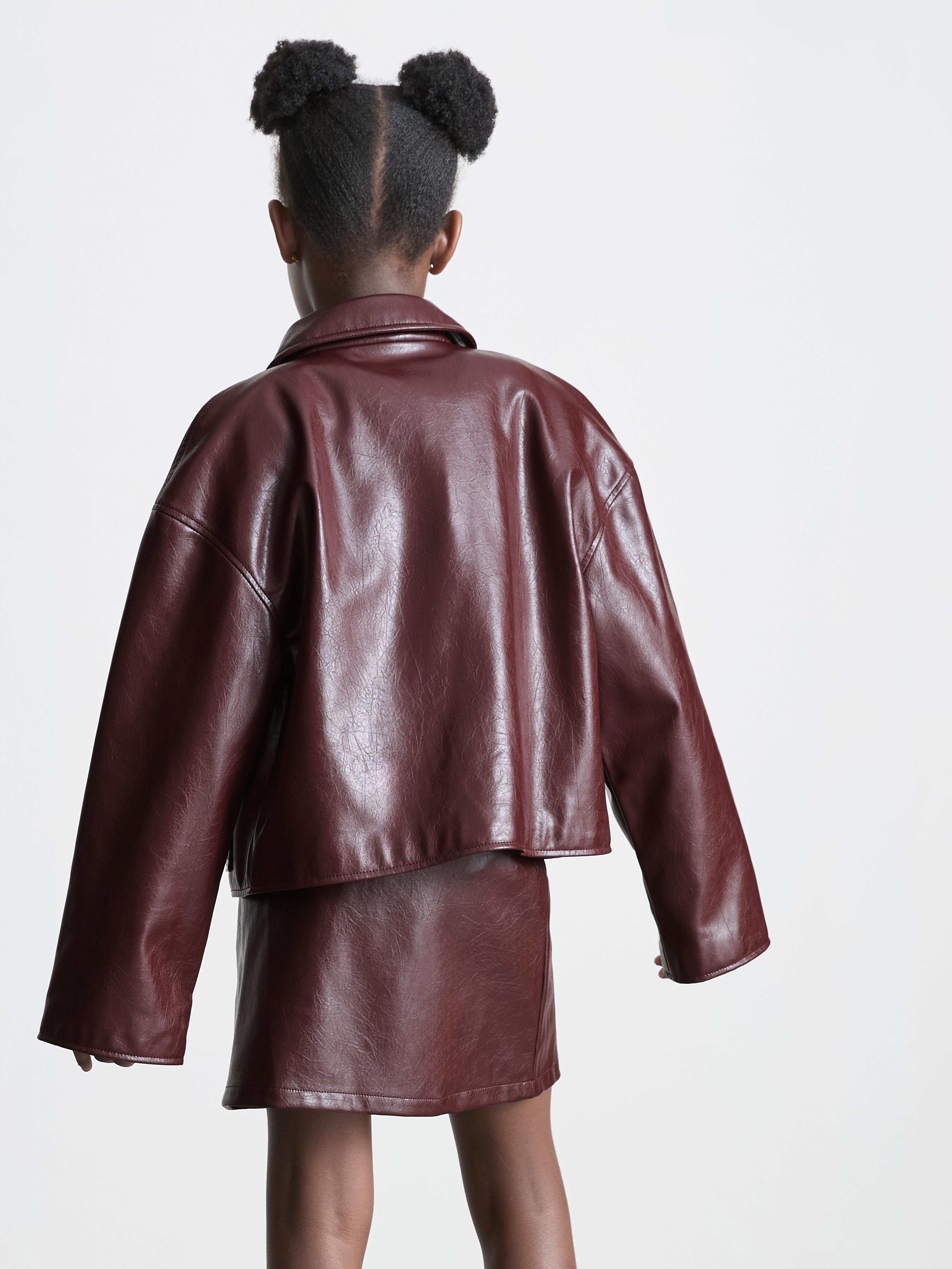 7-15yrs | Faux Leather Skirt