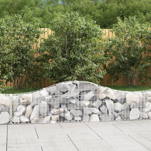 NNEVL Arched Gabion Baskets 3 pcs 200x30x40/60 cm Galvanised Iron