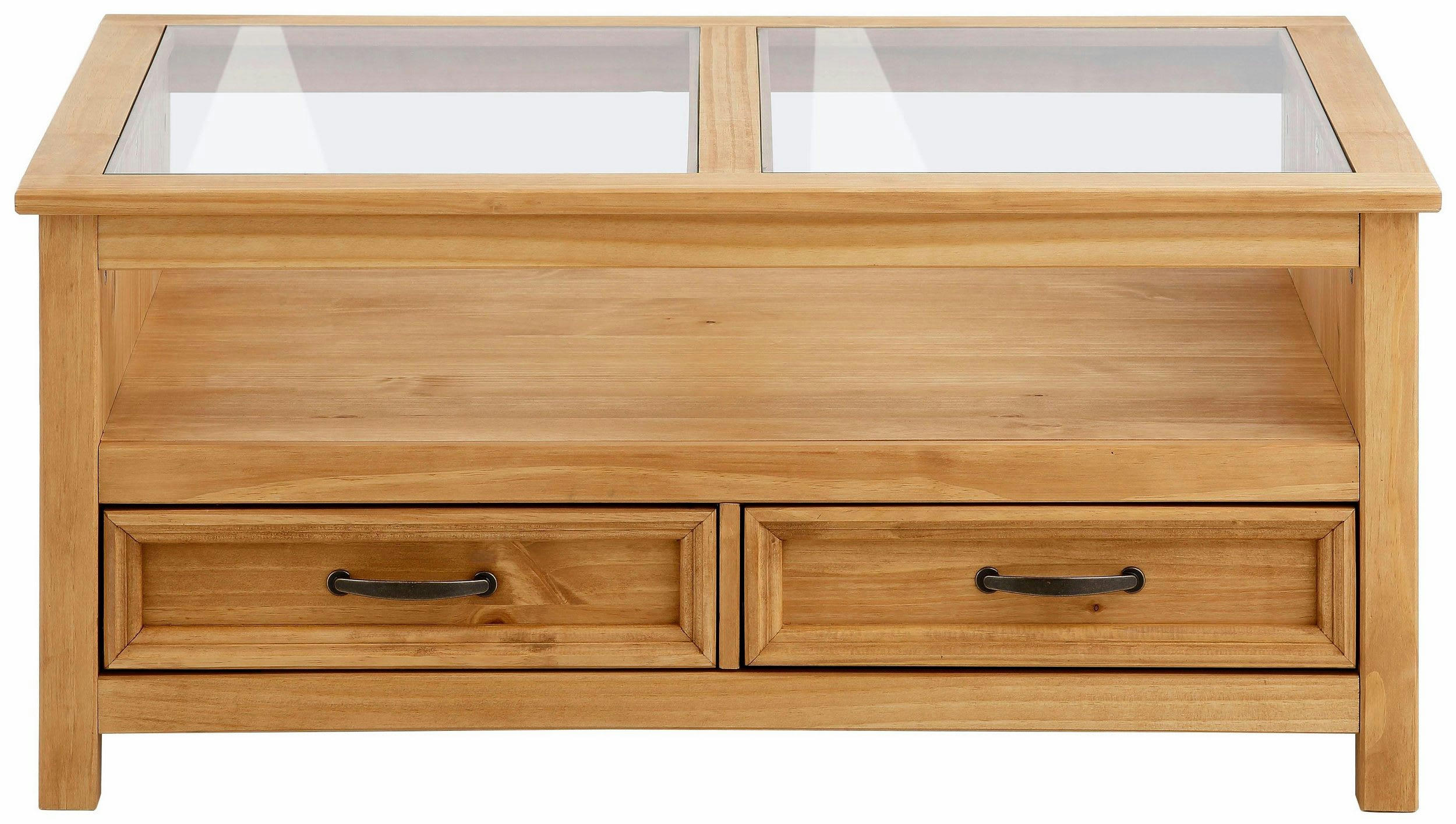 SELMA - Table basse en verre et pin nature