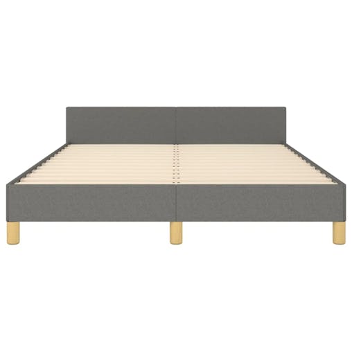NNEVL Bed Frame with Headboard Dark Grey 137x187 cm Double Fabric