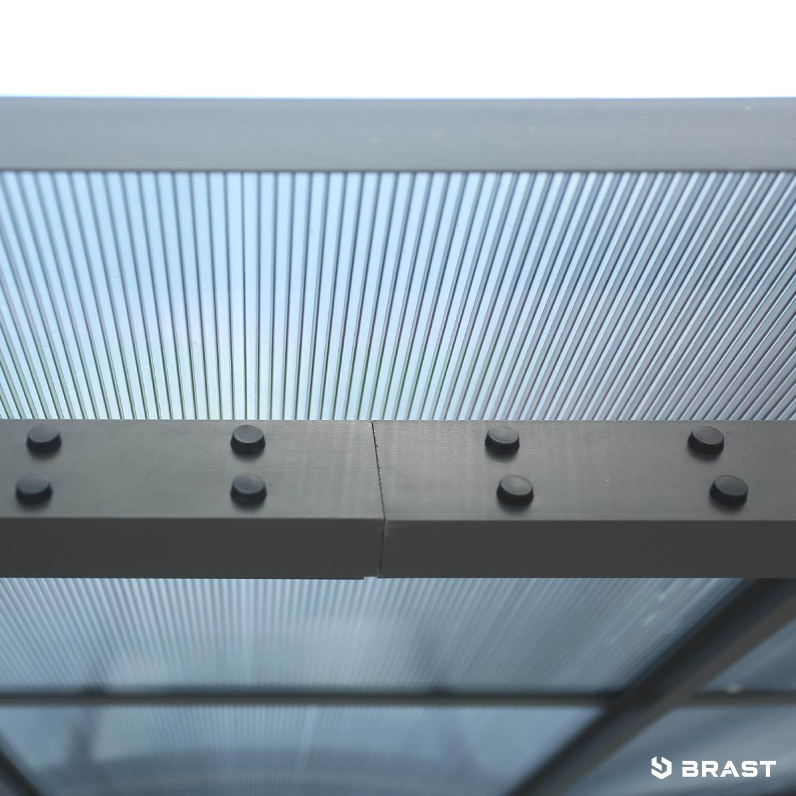 BRAST Alu Pavillon PREMIUM mit festem Dach 3x4m grau