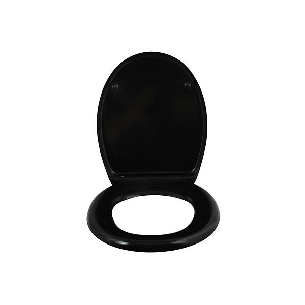 Abattant wc EASY CLIP Thermo Dur NoirCharnières Inox Spirella