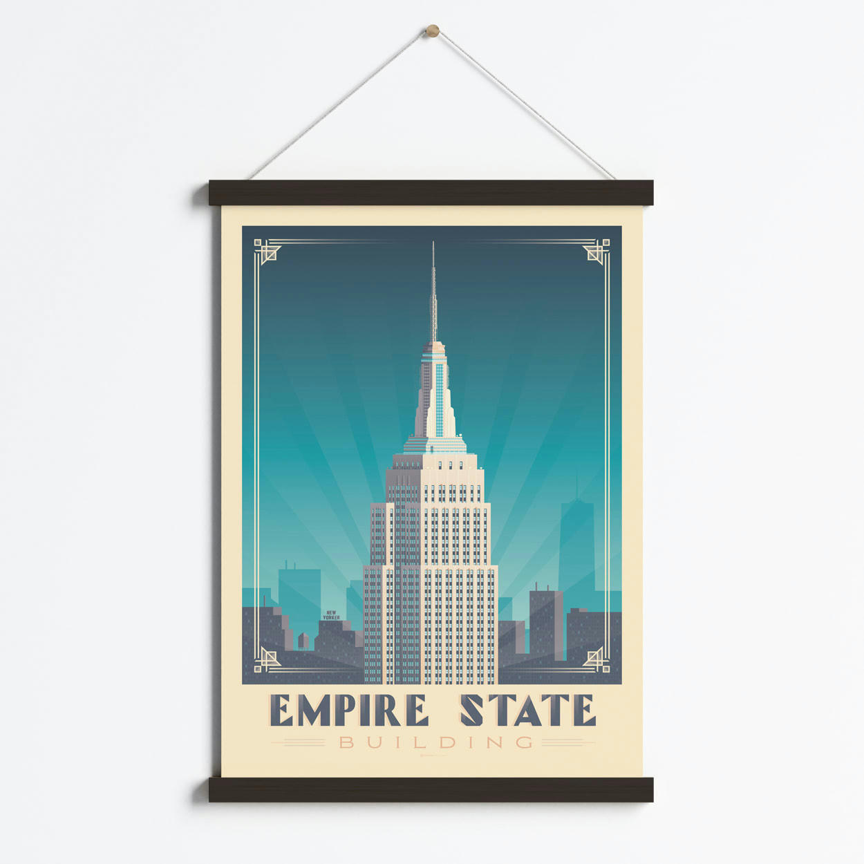 - Affiche New York Etats-Unis + Cadre Magnétique (Bois Noir) 50x70 cm