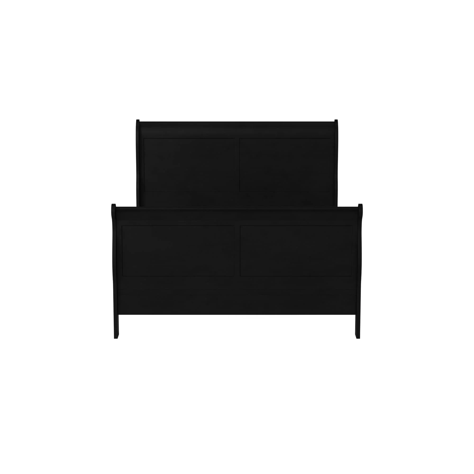Elegant Modern Style Queen Size Sleigh Bed, Black