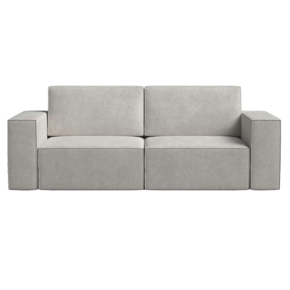 MAIJE - Canapé-lit 2 places en tissu gris