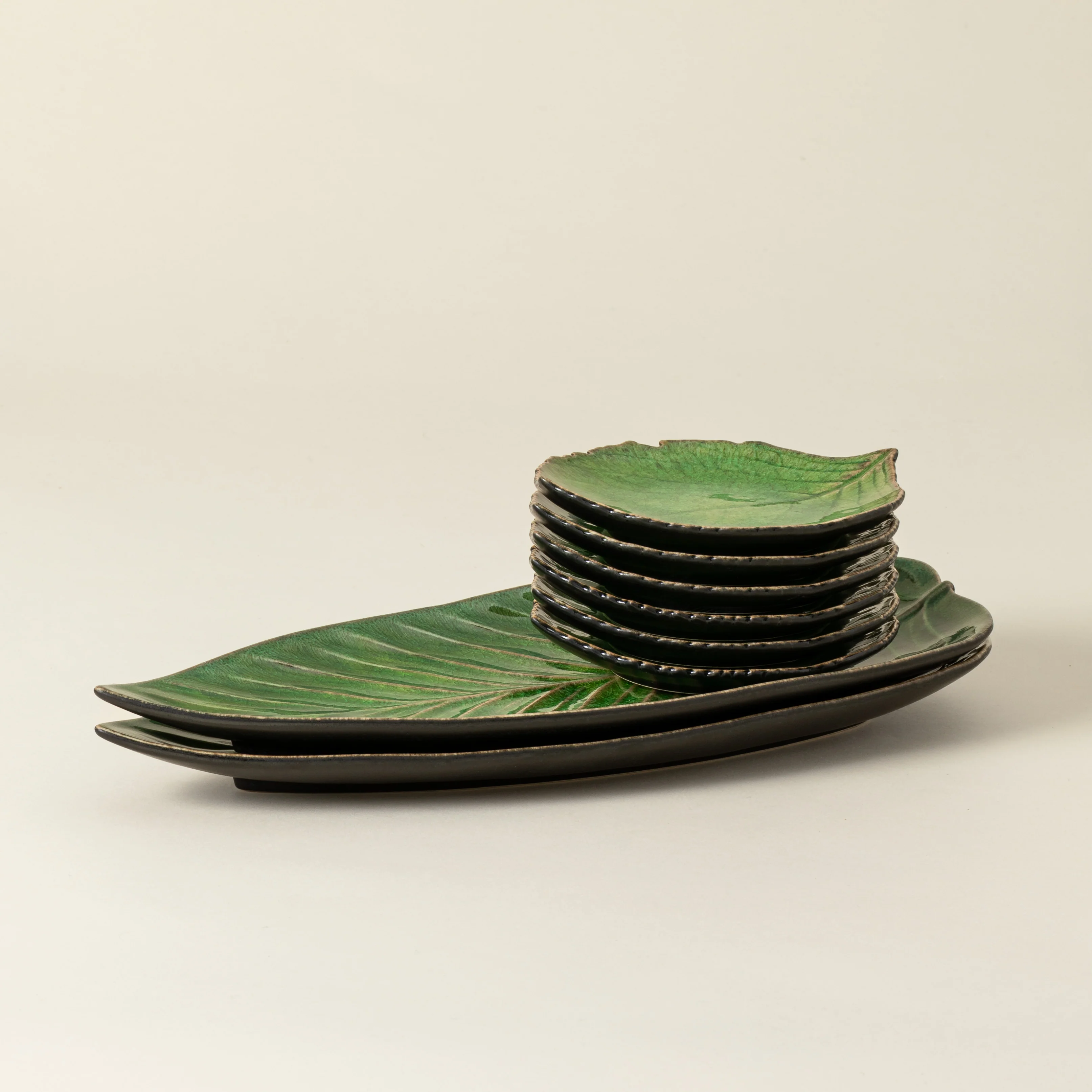 8-Piece Set Strelizia & Hydrangea (small) Leaves Riviera