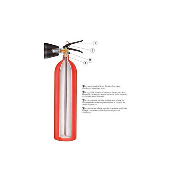 Extincteur co2 2kg b nf homologué NF et normé CE-EN3