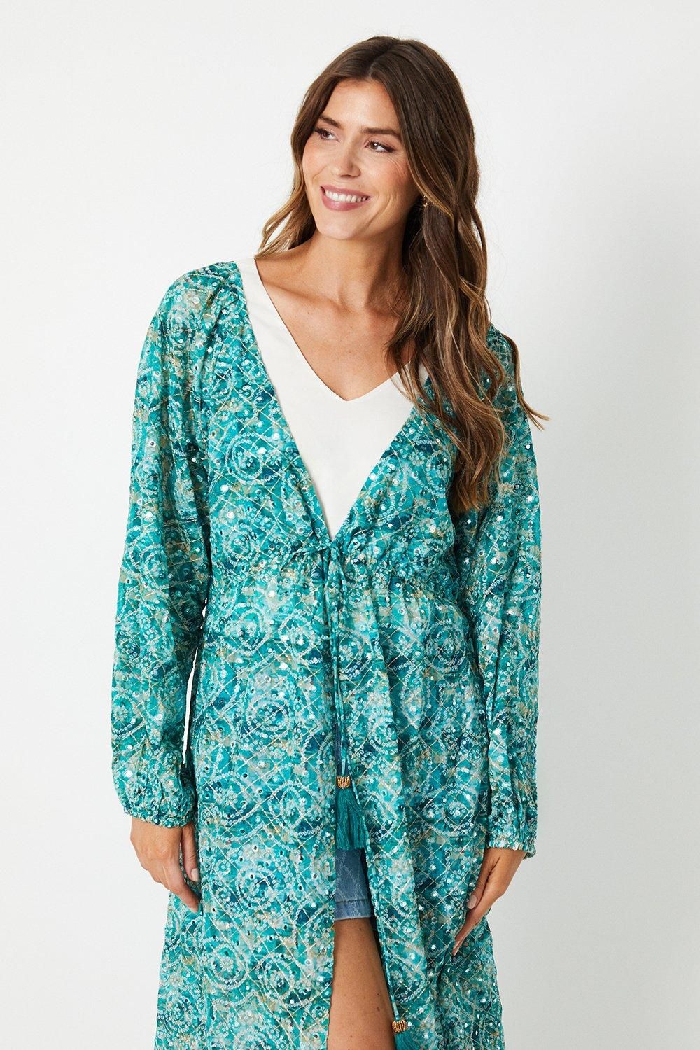 Wallis Geo Print Mirror Detail Kimono