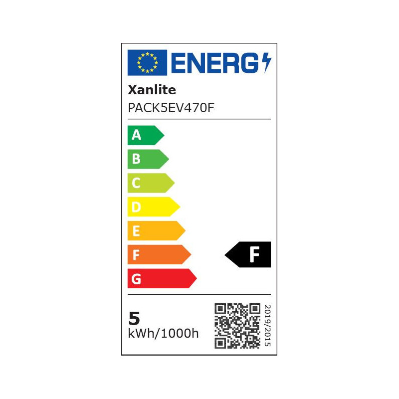 Ampoule flamme LED E14 blanc chaud 470 lm 6 W 5 pièces XANLITE