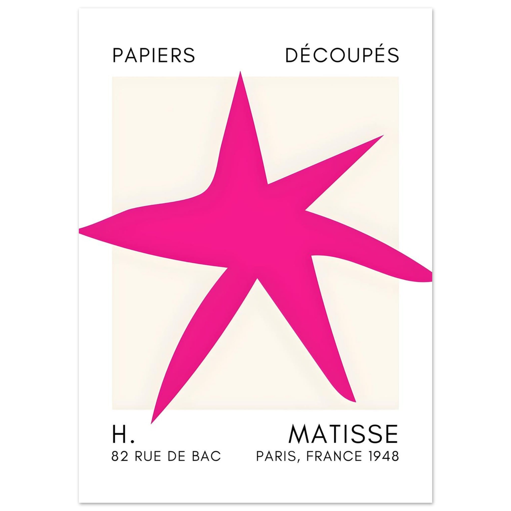 Artfulprints Poster Matisse – Star of the sea pink  - 50x70 cm - Roze