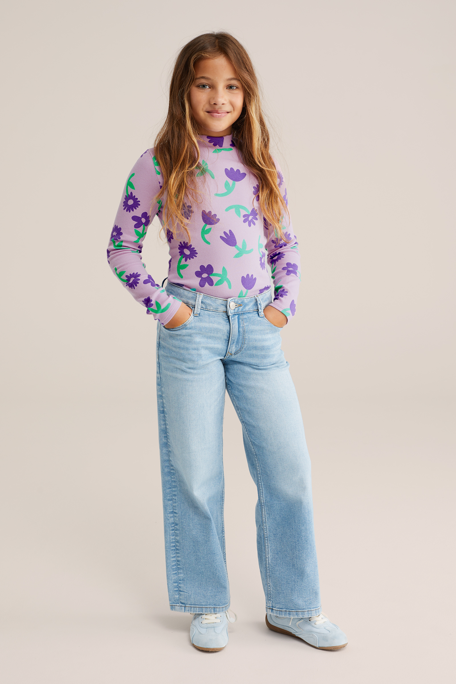 Meisjes T-shirt van ribstof