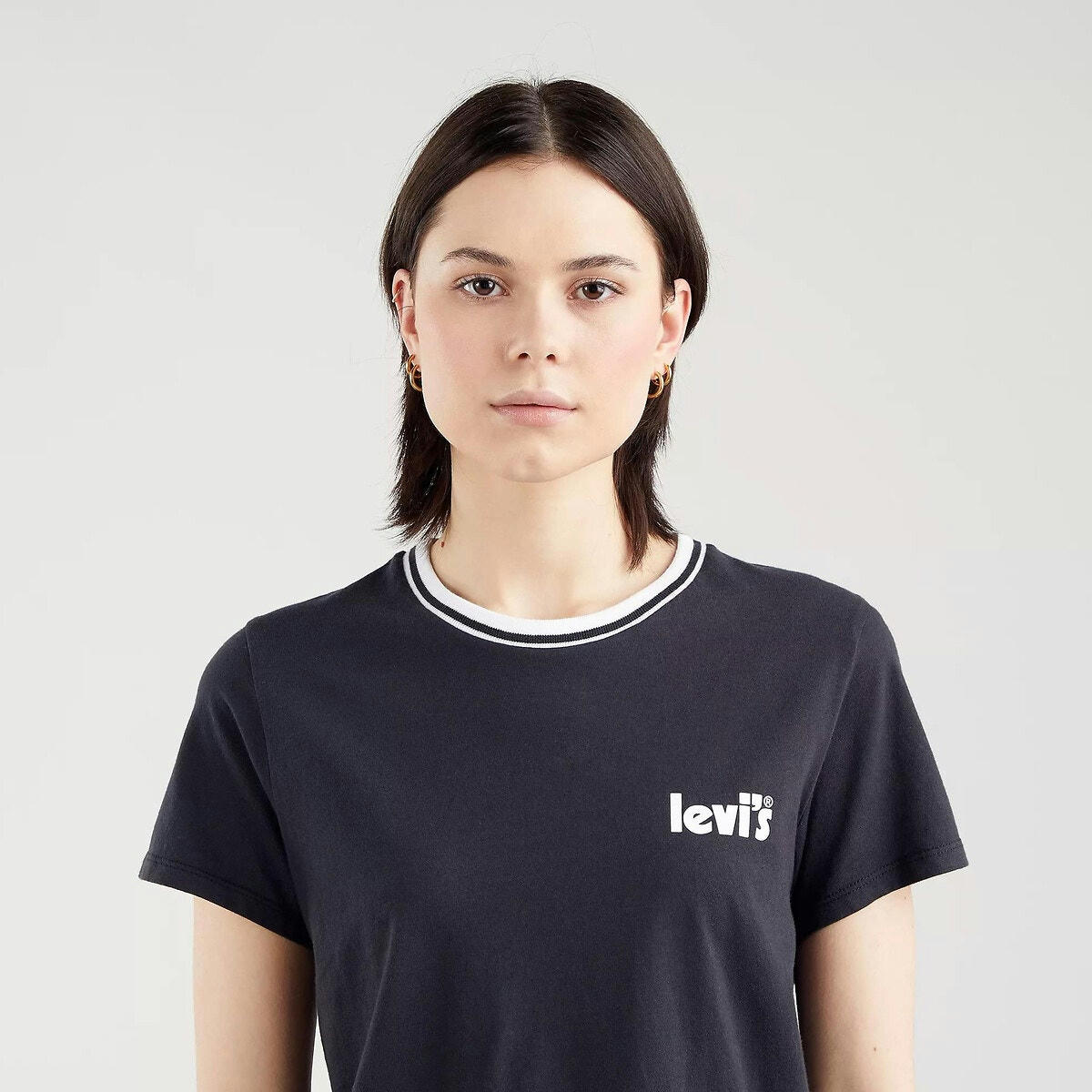 T-shirt col rond, logo devant