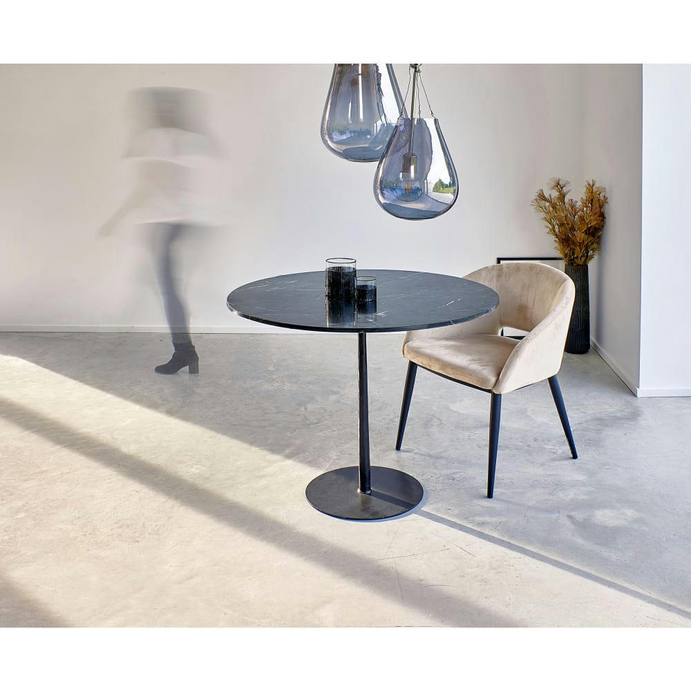 SYRAH - Chaise en velours beige