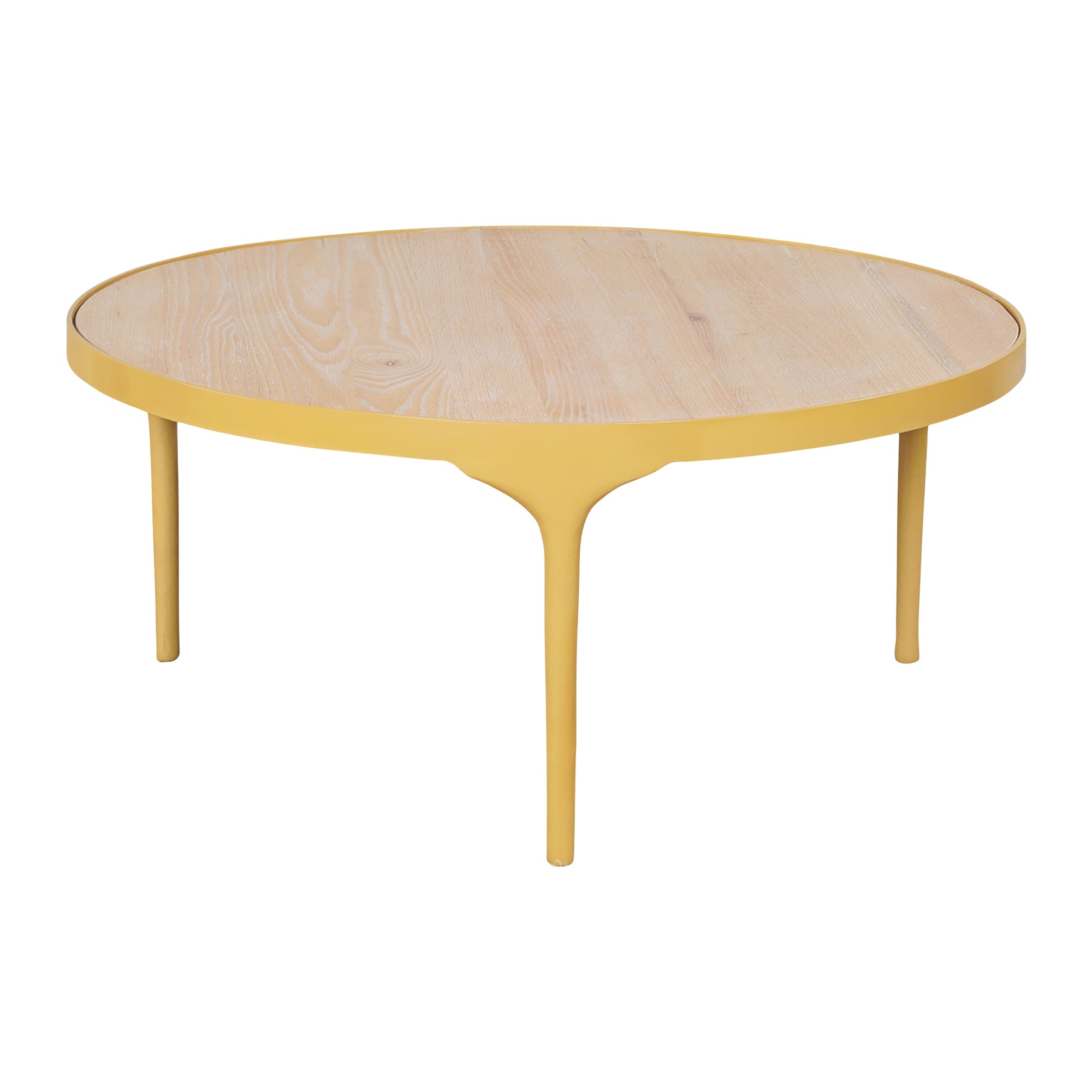 New Routz Iowa Salontafel H 43 x Ø 93 cm - Mosterd / Eiken