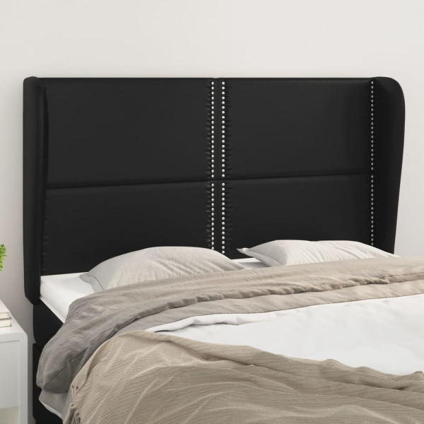 Wezgłowie Czarny 147 x 23 x 118/128 cm Sztuczna skóra vidaXL