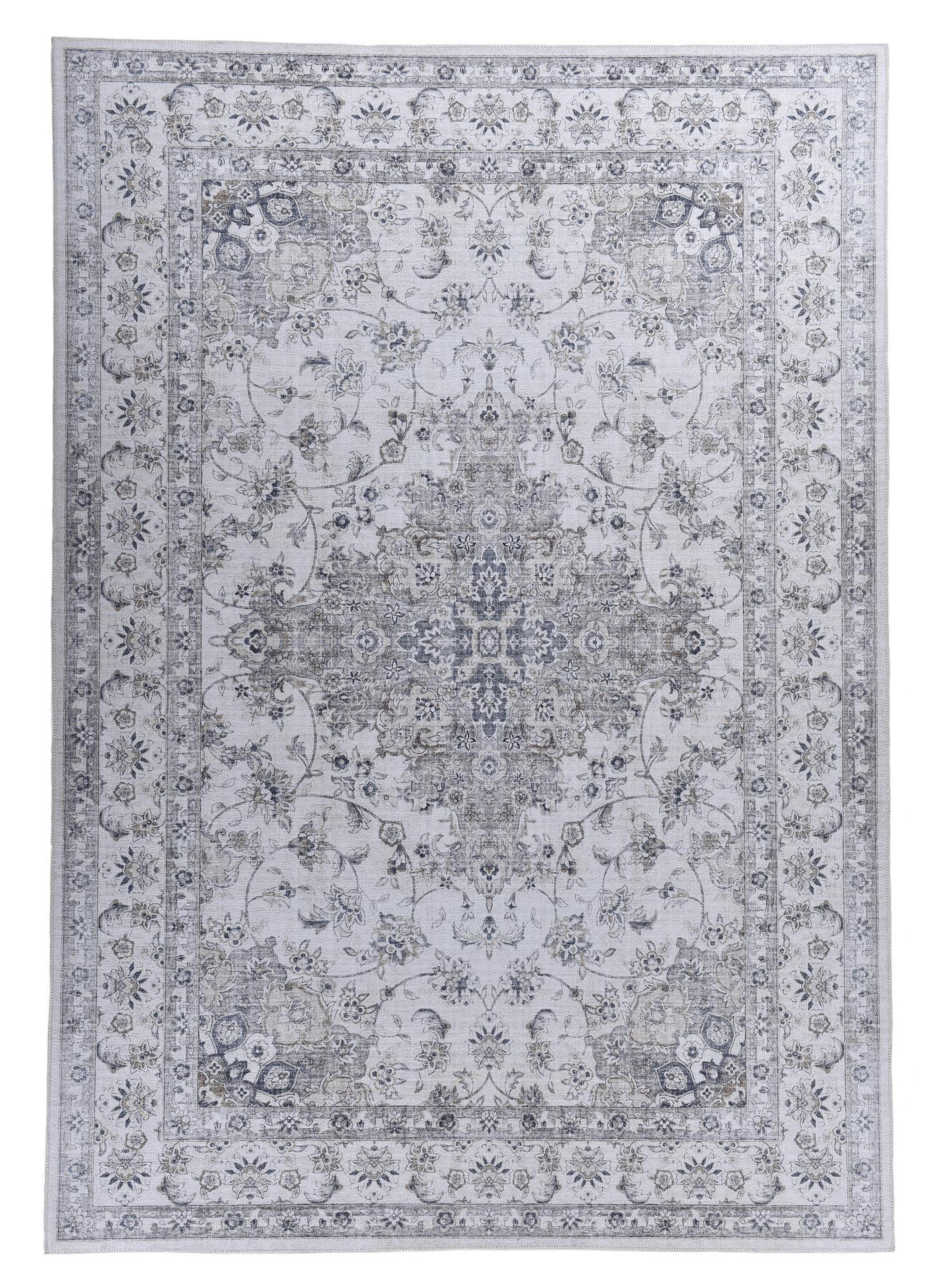 CECILIA - Tapis imprimé en motif keshan vintage - crème 140x200 cm