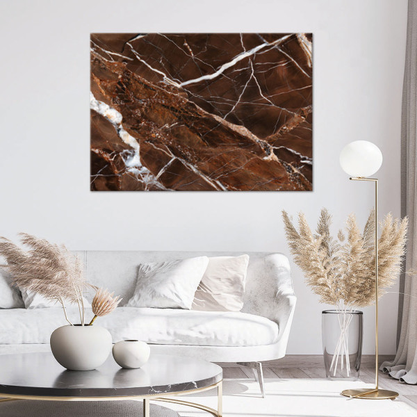 Feeby Obraz na płótnie, Brązowy Marmur Abstrakcja Glamour 60x40