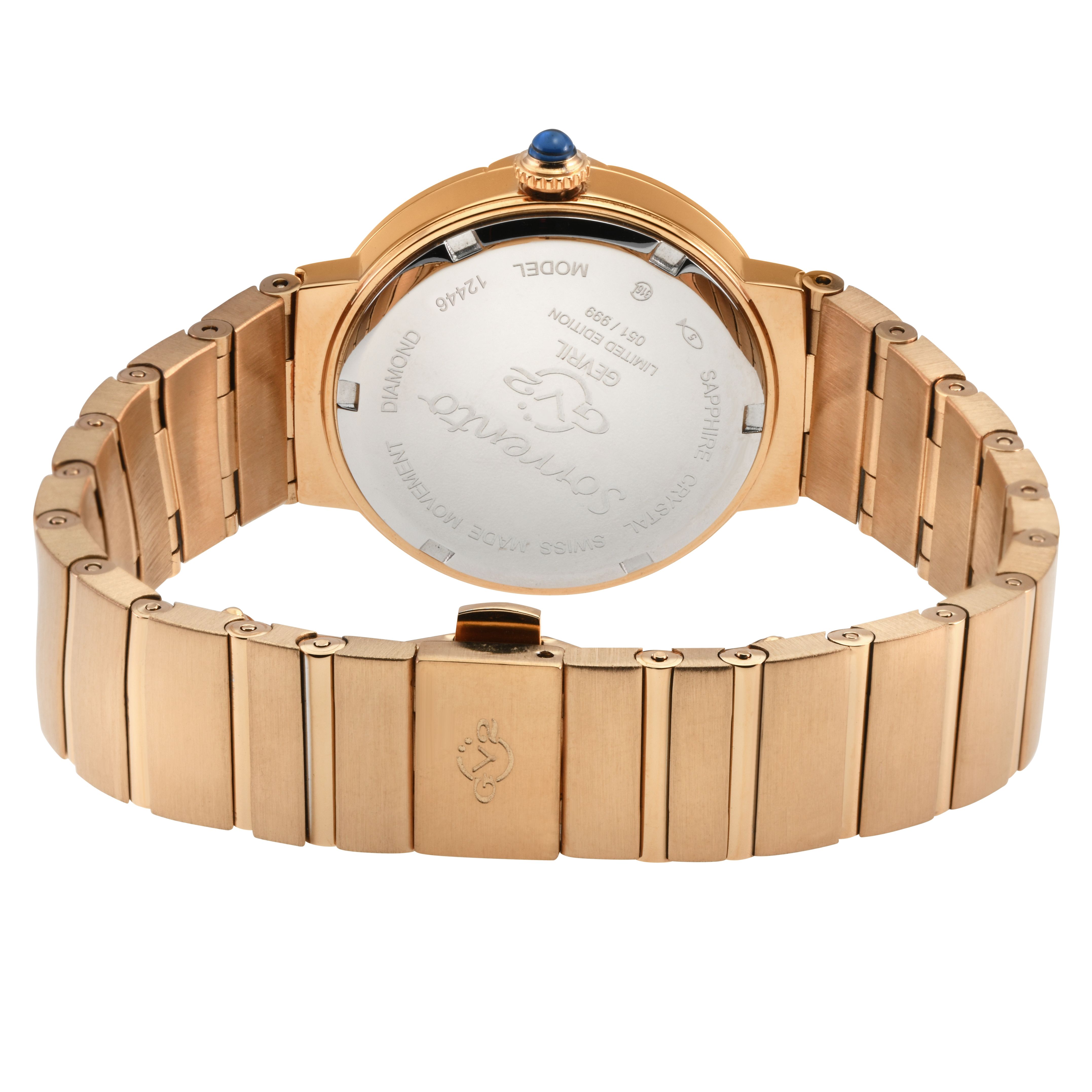 GV2 Sorrento, Swiss Quartz Watch, Blue MOP Dial, 316L Stainless Steel, and Sapphire Crystal