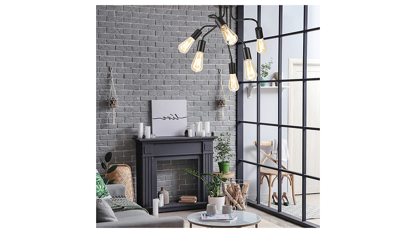 Lampa sufitowa Hilda 6-punktowa stalowa czarna