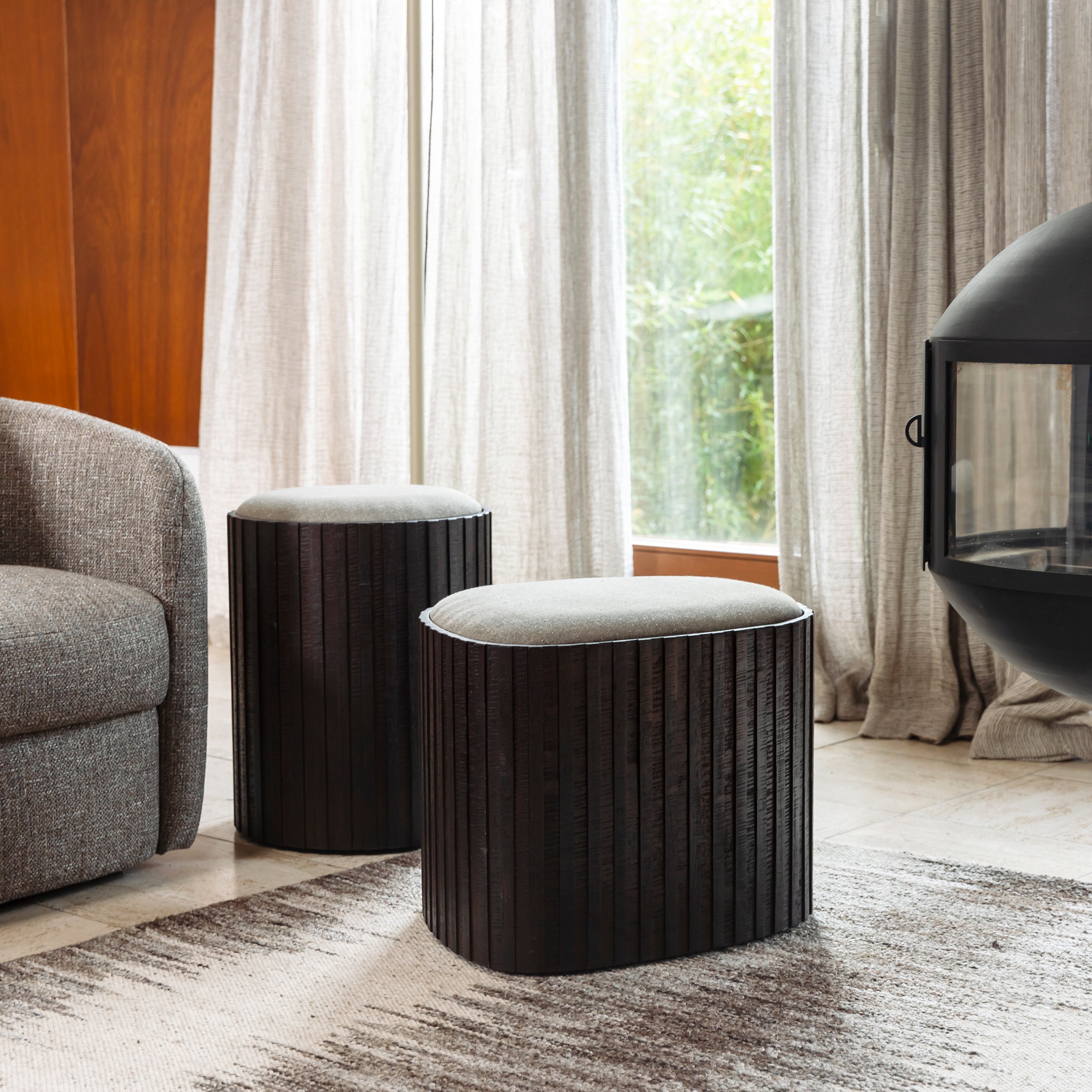 Dutchbone Bay Poef met Opbergruimte - Low