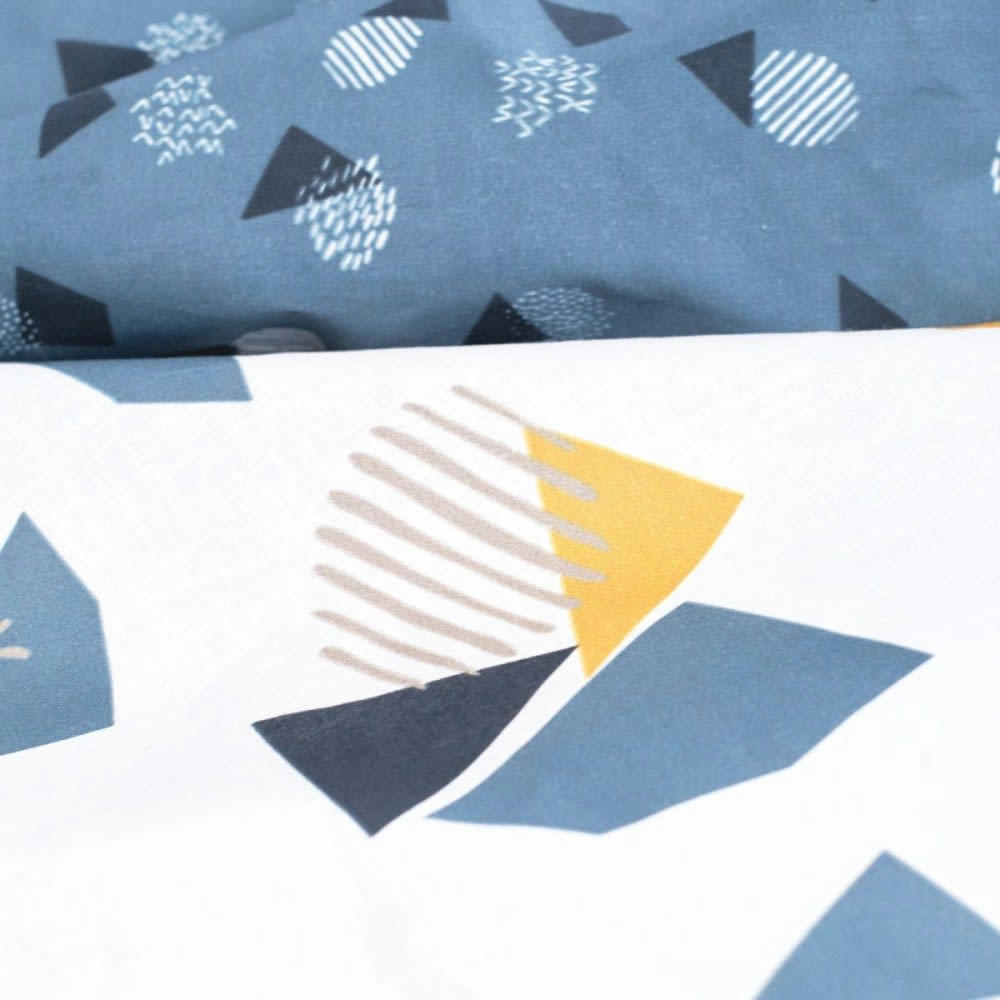 - Parure de couette 100% coton 57 fils imprimée 240x220 2 taies