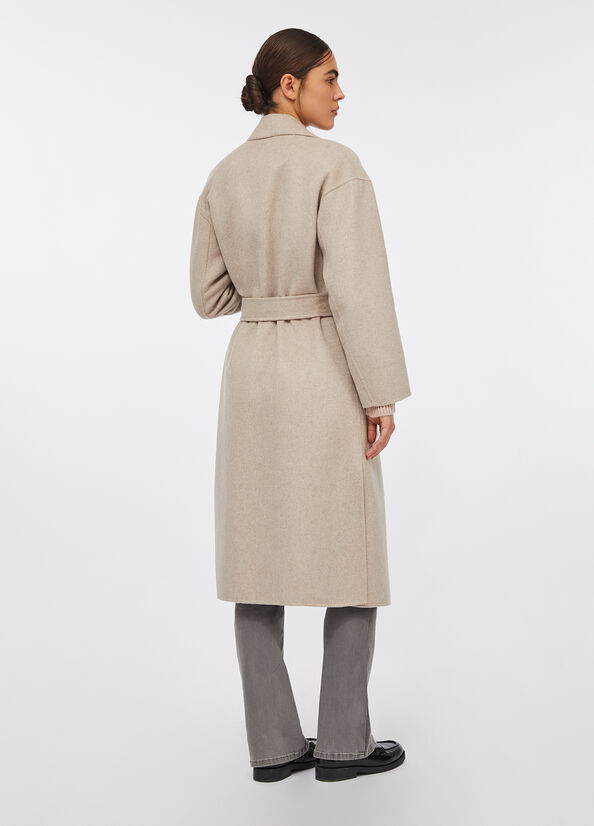 Cappotto in lana con cintura