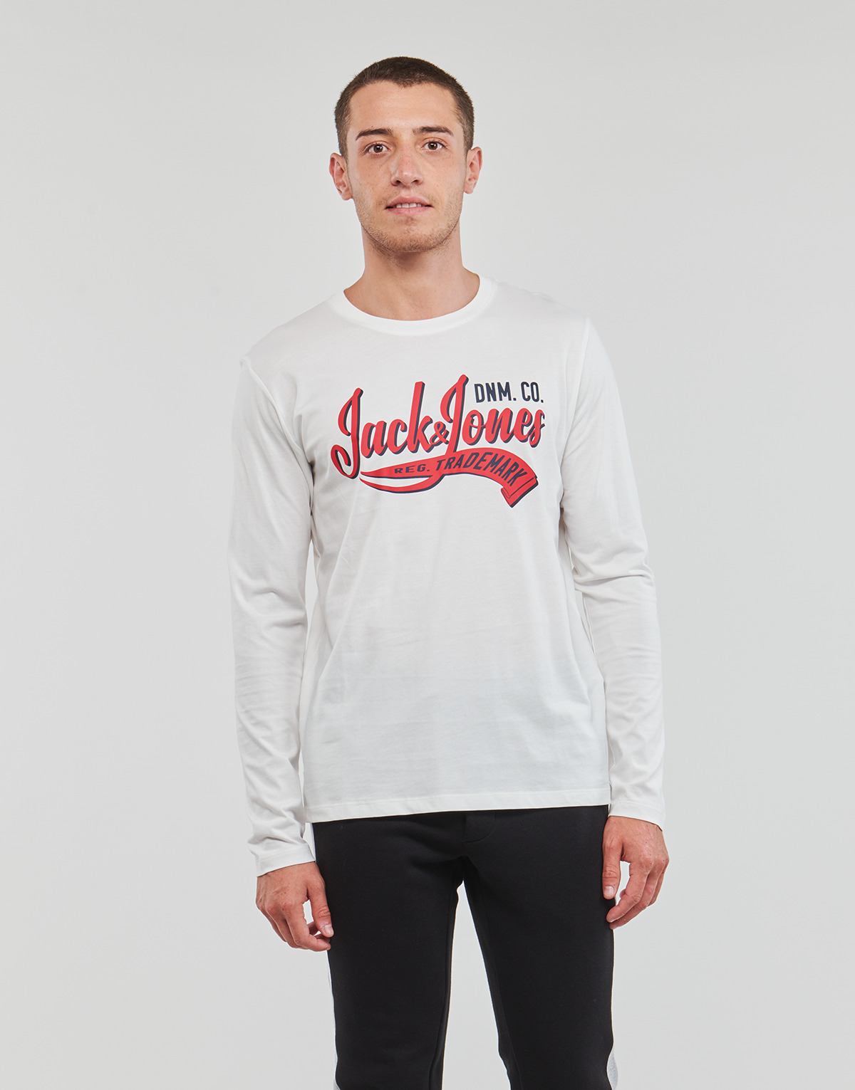 Jack & Jones - JJELOGO TEE LS O-NECK 2 COL AW23 SN - White