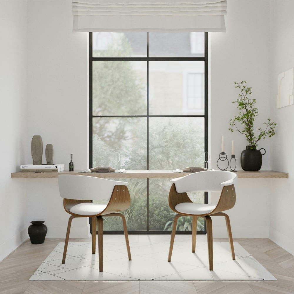 PIADA - Chaise en cuir synthétique blanc