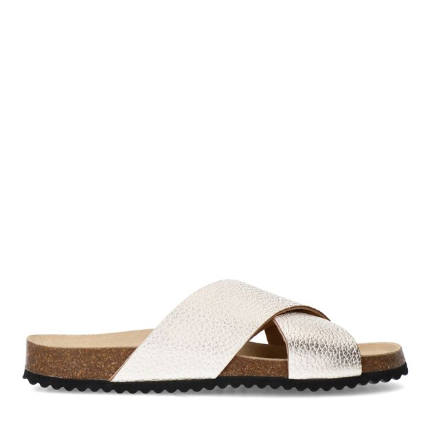 Gouden leren slippers