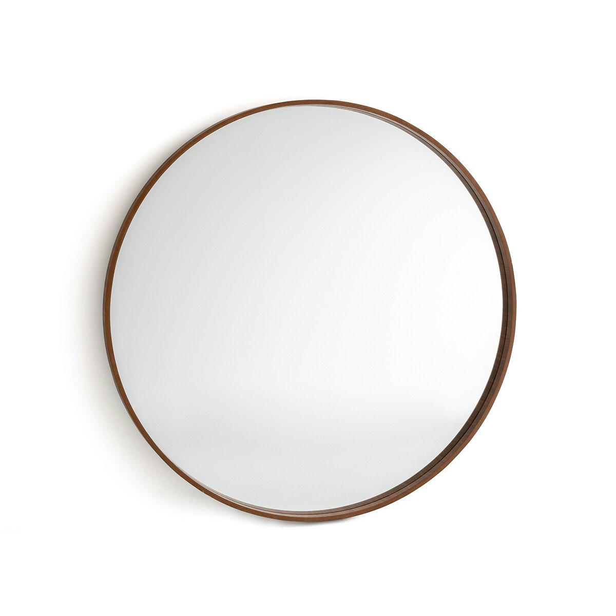 Miroir rond plaqué noyer Ø100 cm, Alaria