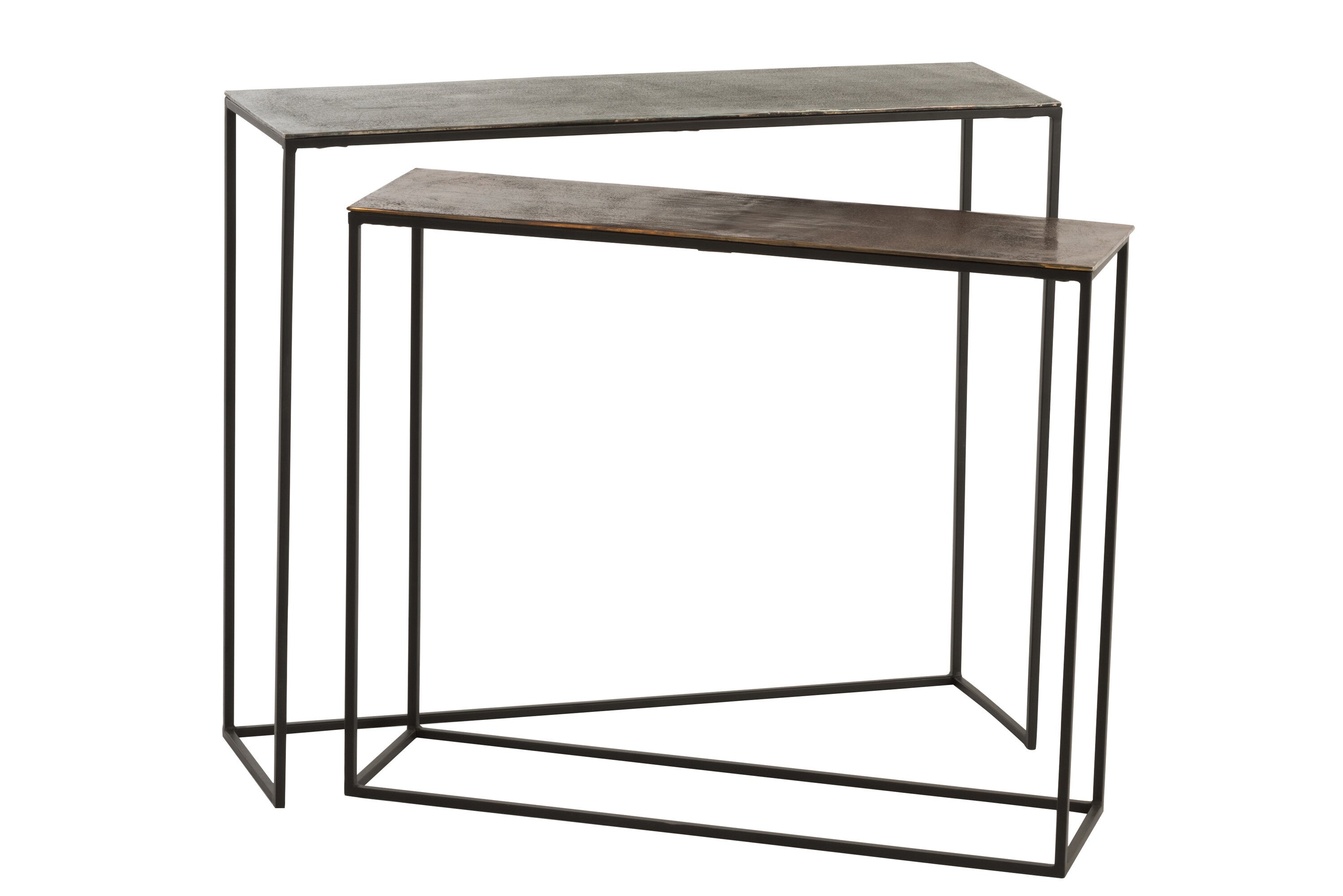 J-Line console Rechthoekig - aluminium - zwart/mix - 2 stuks