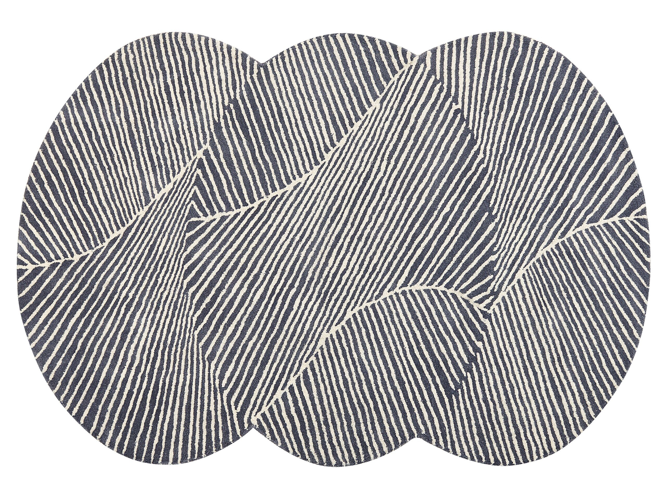 Dywan 140x200 cm wełna biało-grafitowy