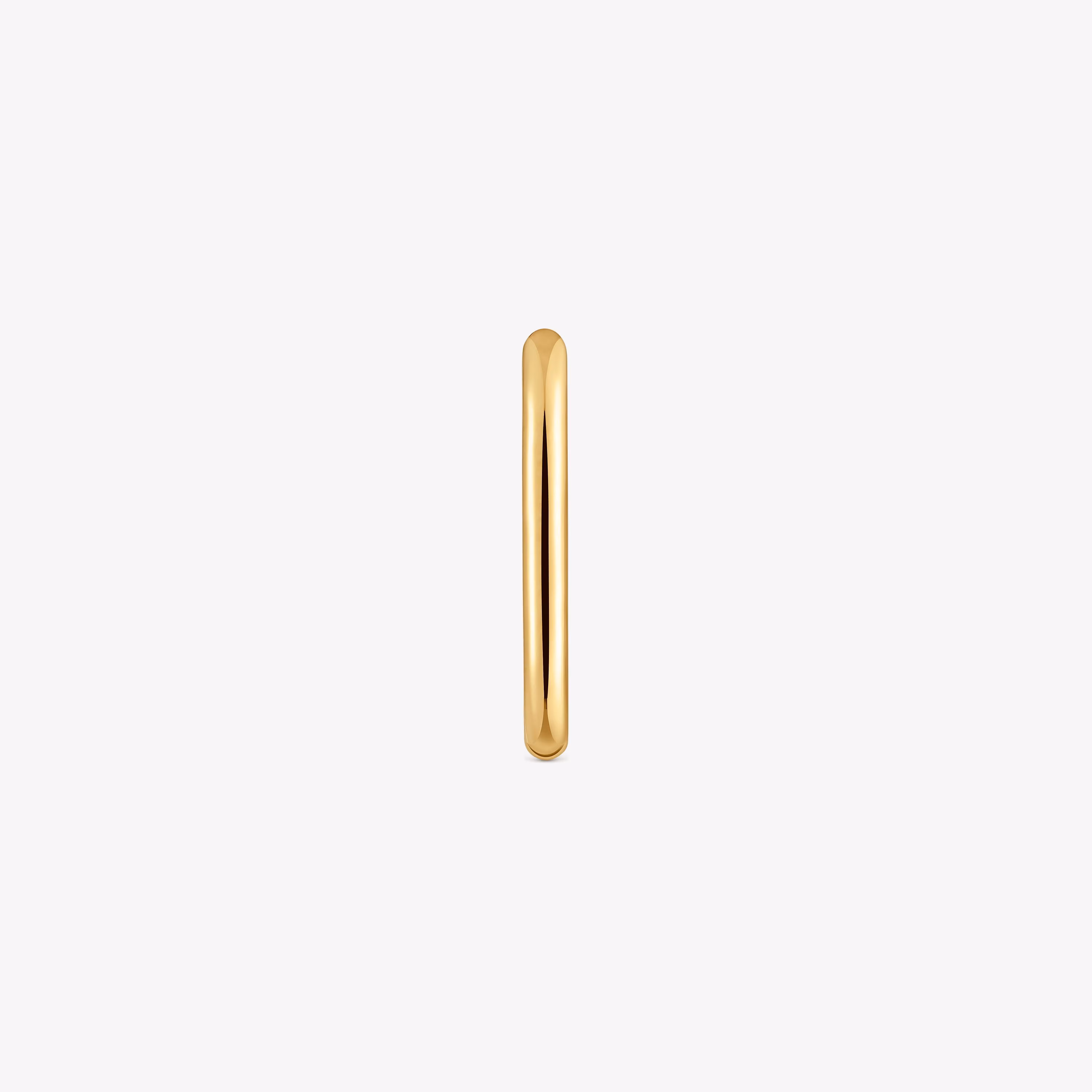 Pendiente individual de aro oval con baño de oro 18 kt sobre plata 17 mm Basics