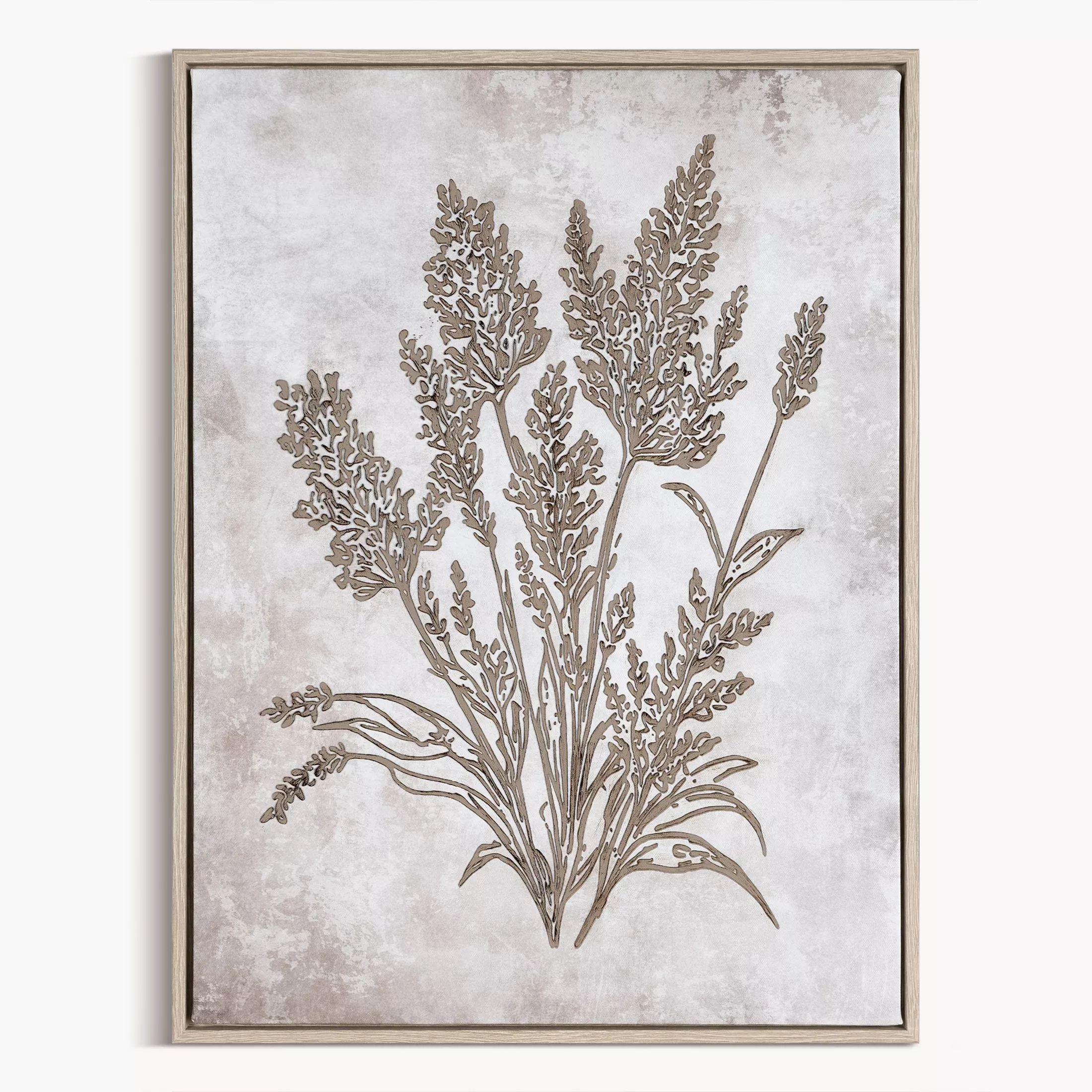 Obraz beżowo, brązowy nadruk na płótnie z motywem roślinnym 45x60 cm