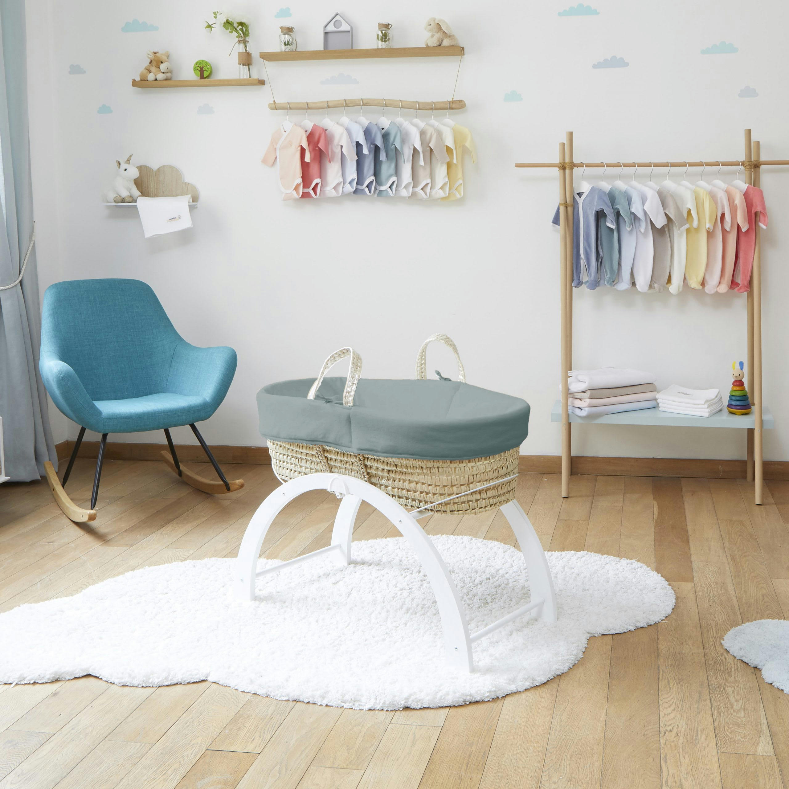 COUFFINS - Couffin Bébé - Velours de Coton Bio - Couleur  Forêt