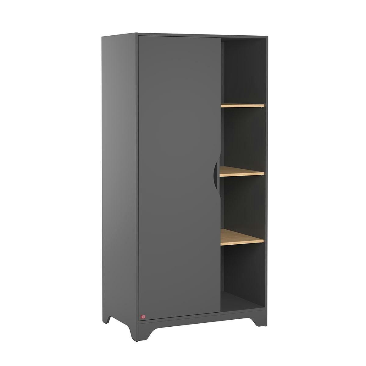LEAF - Armoire 1 porte gris naturel