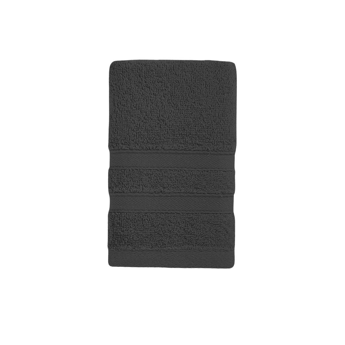 ORGANIKA - 2 serviettes invité en coton bio Carbone 30x50 cm