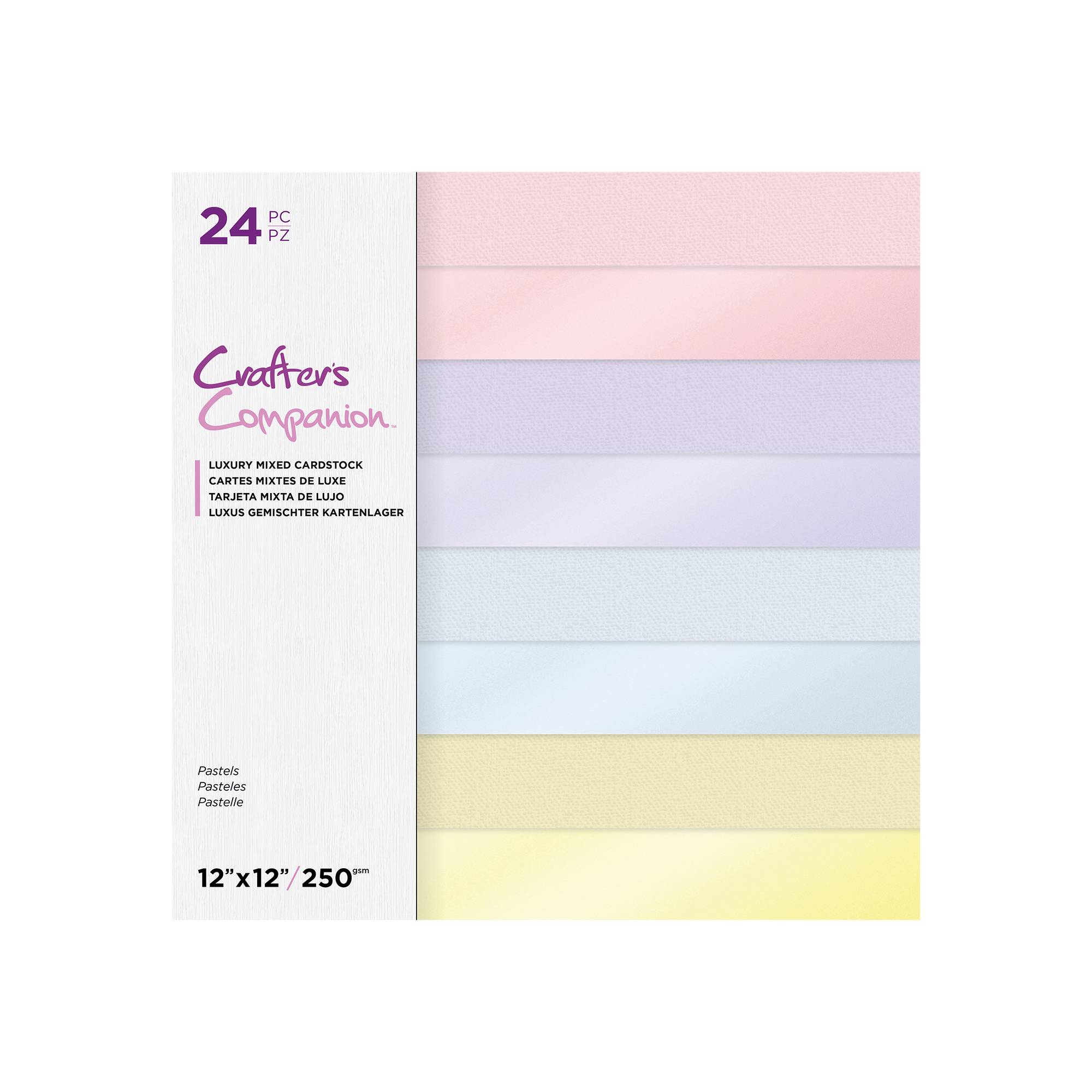 Crafter’s Companion Pastel Luxury Mixed Cardstock 12 x 12 Inches 24 Pack