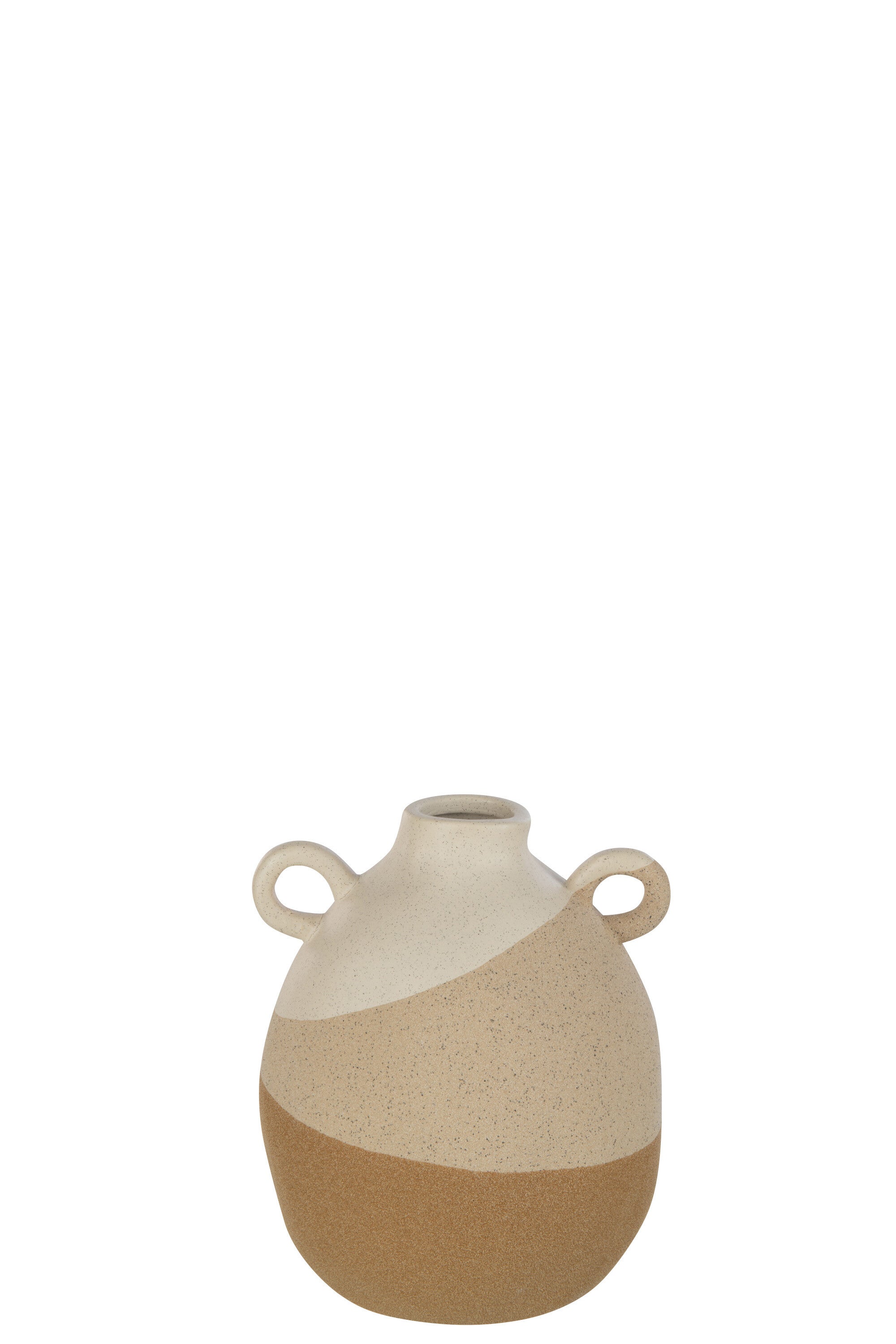 J-Line vaas Oor - keramiek- beige lichtbruin - small - Ø 16 cm