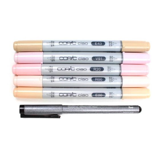 Copic Ciao Twin Tip Skin Tone Markers 6 Pack