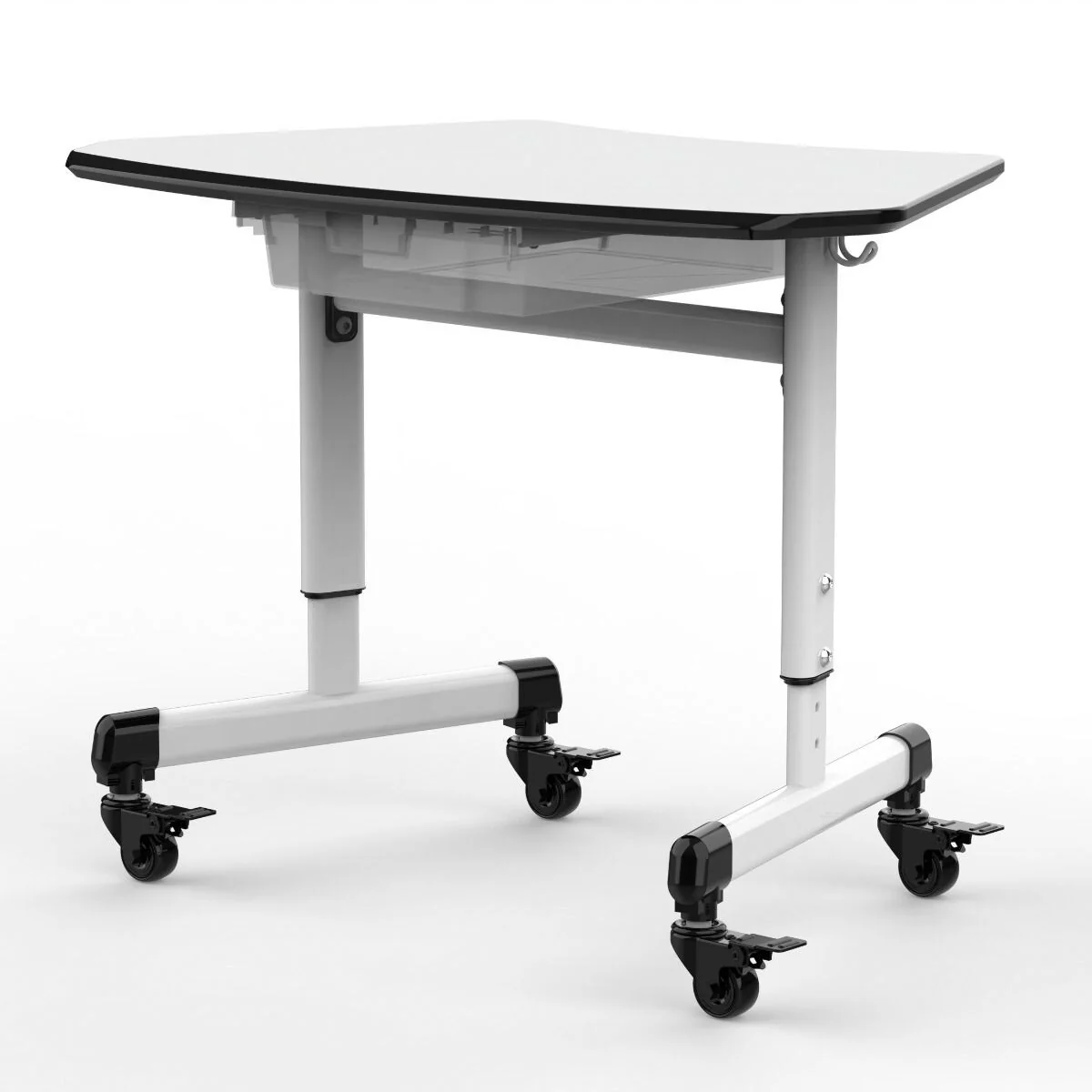 Luxor Height-Adjustable Trapezoid Student Desk with Drawer