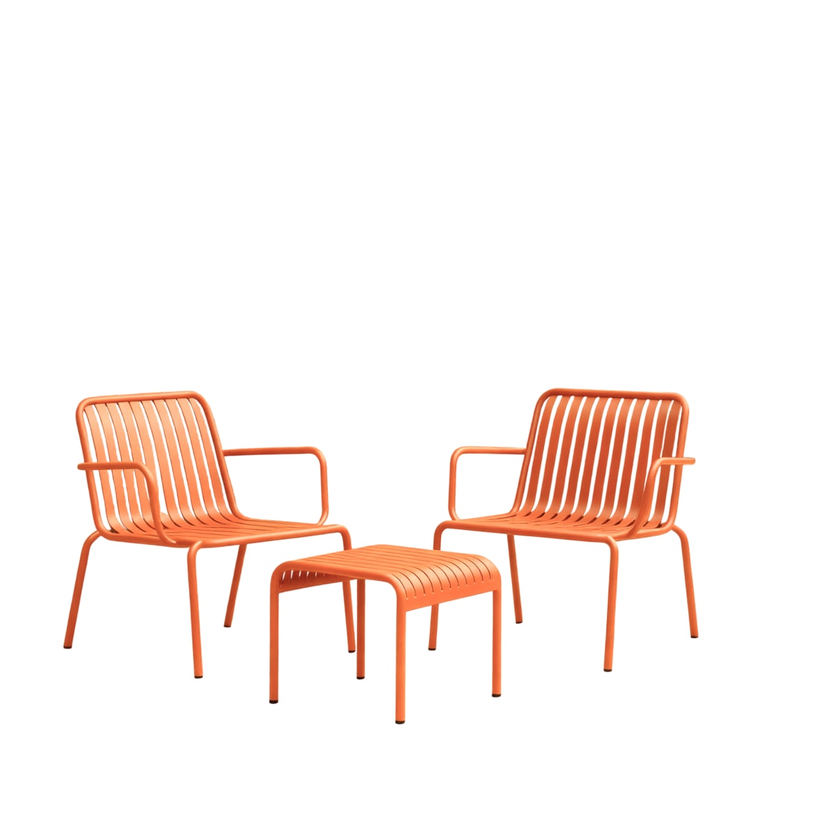 Tikamoon - 2-zits tuinsets van oranje metaal Gaby